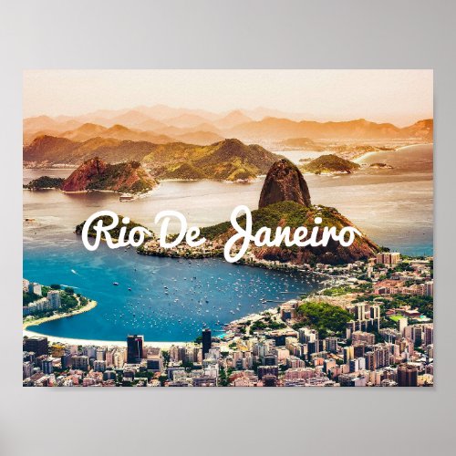 Rio De Janeiro Brazil Tropical island beach travel Poster