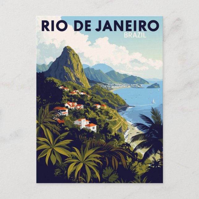 Rio de Janeiro Brazil Tropical Mountain Postcard (Front)