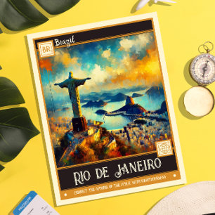 Rio de Janeiro, Brazil   Vintage Painting Postcard