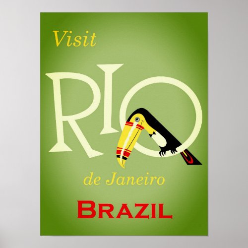 Rio de Janeiro Brazil Vintage Poster