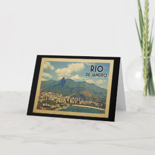 Rio De Janeiro Brazil Vintage Travel Card