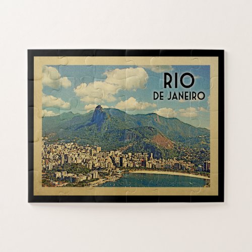 Rio De Janeiro Brazil Vintage Travel Jigsaw Puzzle
