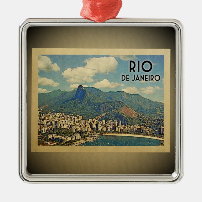 Rio De Janeiro Brazil Vintage Travel Ornament (Front)