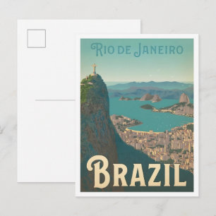 Rio de Janeiro Brazil Vintage Travel  Postcard