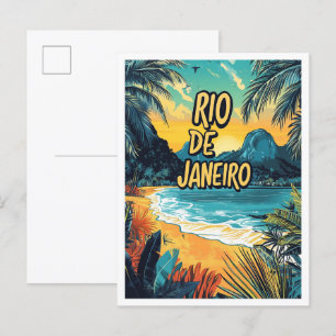 Rio de Janeiro Brazil Vintage Travel Postcard
