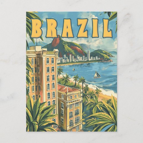 Rio de Janeiro Brazil Vintage Travel  Postcard