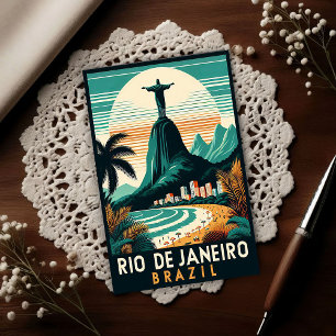 Rio de Janeiro Brazil Vintage Travel Postcard