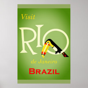 Rio de Janeiro Brazil Vintage Travel Poster