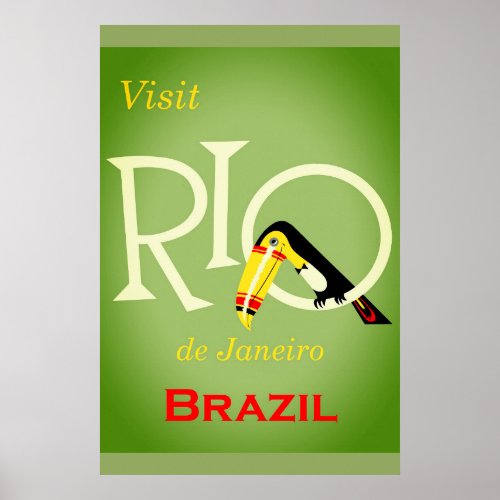 Rio de Janeiro Brazil Vintage Travel Poster