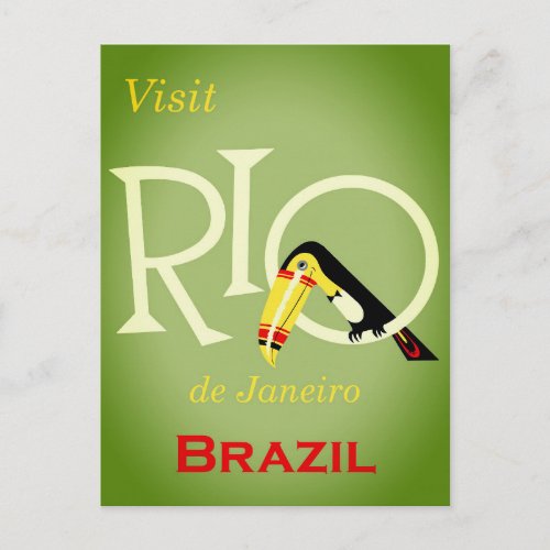 Rio de Janeiro Brazil Vintage Travel Poster Postcard