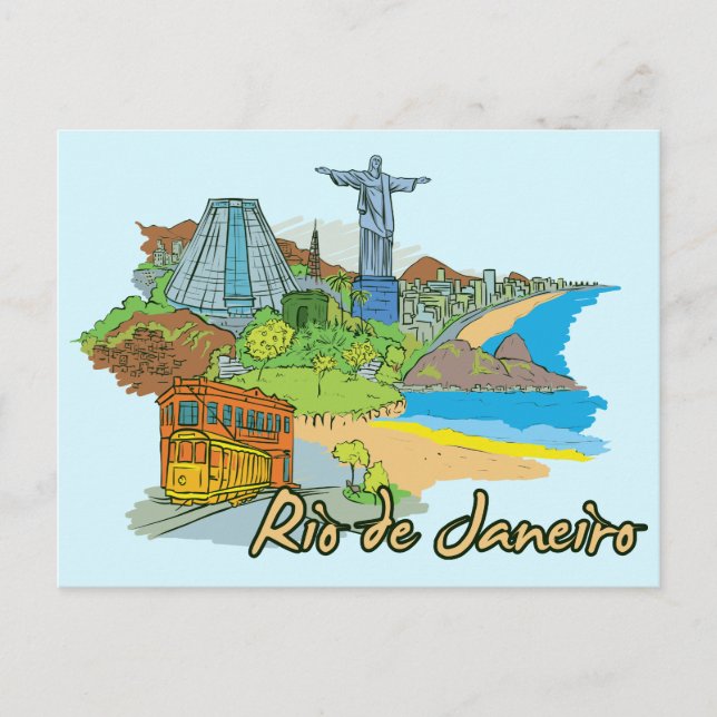Rio de Janeiro, Brazil World Famous City Postcard (Front)