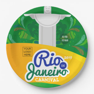 Rio de Janeiro Carnival custom add logo Paper Plates