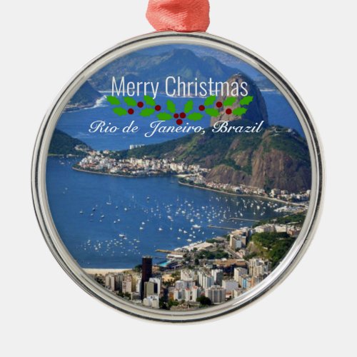 Rio de Janeiro Christmas greetings Metal Ornament
