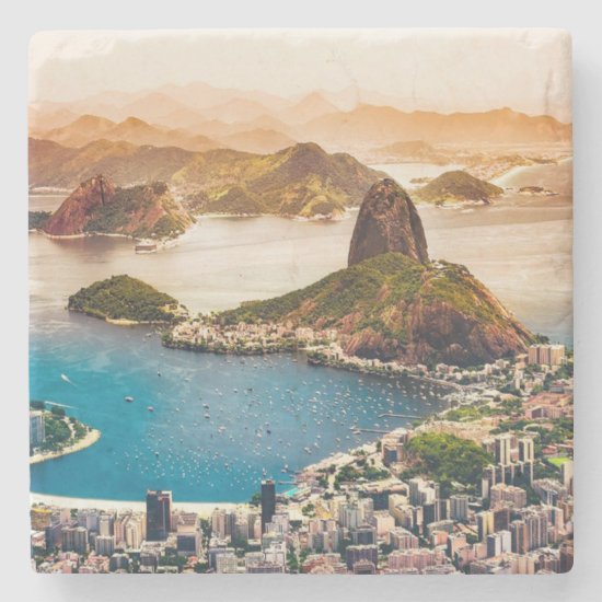 Rio de Janeiro cityscape photo Stone Coaster