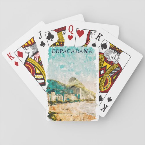 Rio de Janeiro Copacabana Beach Painting Poker Cards