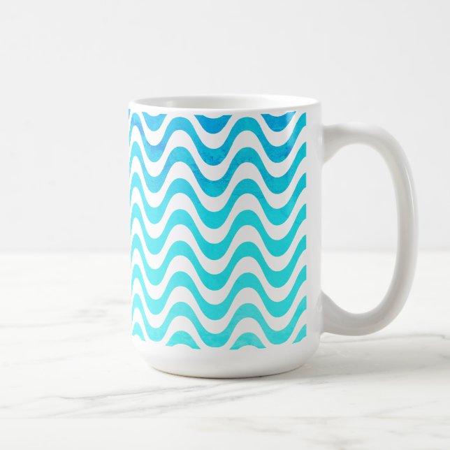Rio de Janeiro Copacabana Waves Abstract Art Coffee Mug (Right)