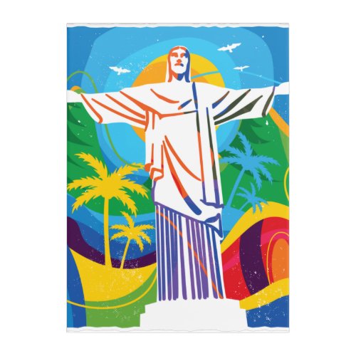 Rio de Janeiro Cristo Redentor Brazil Colorful Acrylic Print
