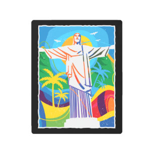 Rio de Janeiro Cristo Redentor Brazil Colorful Metal Print