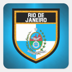 Rio de Janeiro Flag Square Sticker