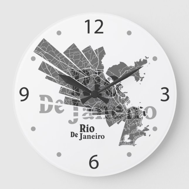 Rio De Janeiro Map Clock (Front)