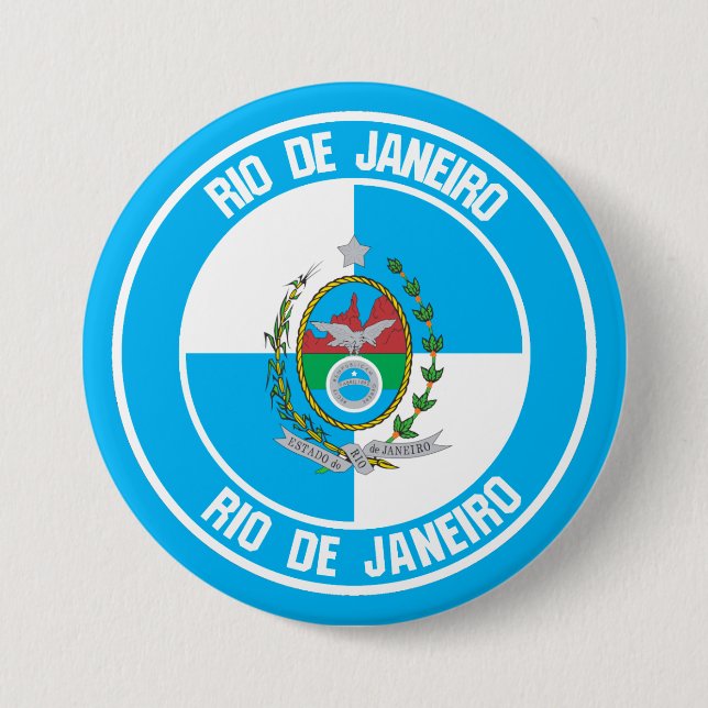 Rio de Janeiro Round Emblem Button (Front)
