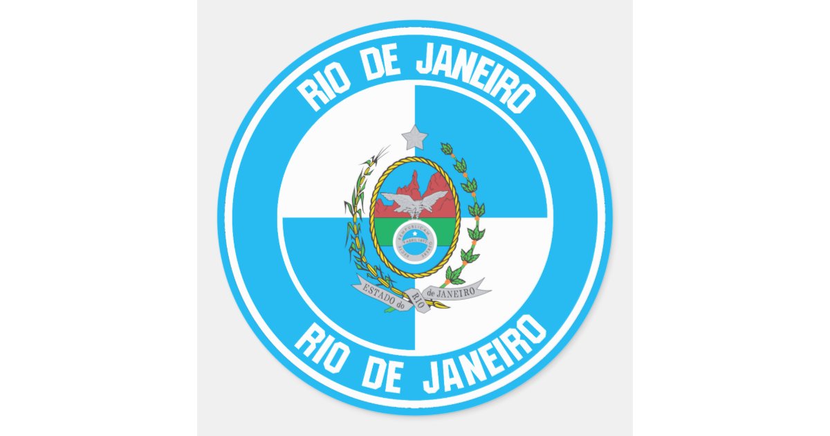Hq Rio Emblem Rio de Janeiro Round Emblem Classic Round Sticker | Zazzle