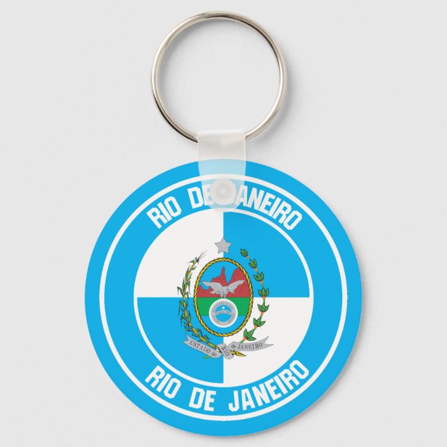 Rio de Janeiro Round Emblem Keychain (Front)