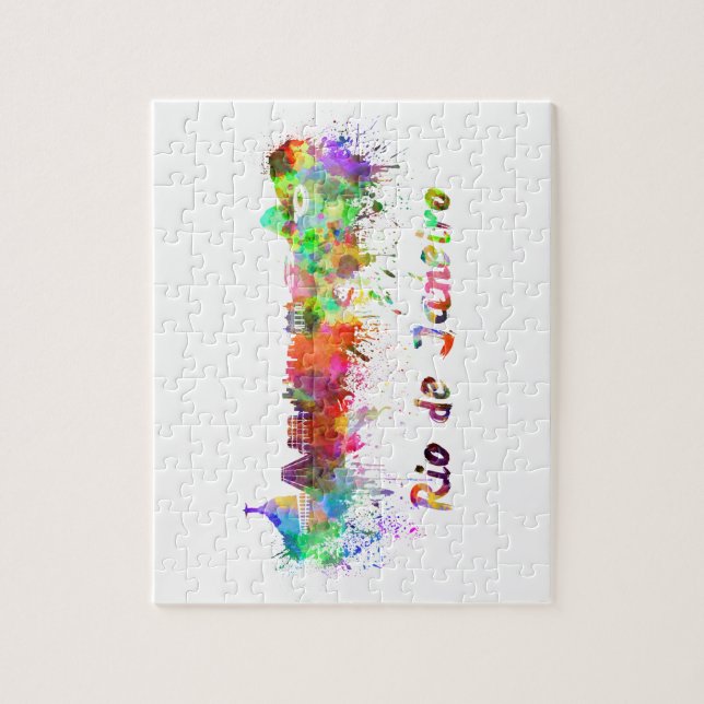 Rio de Janeiro skyline in watercolor Jigsaw Puzzle (Vertical)