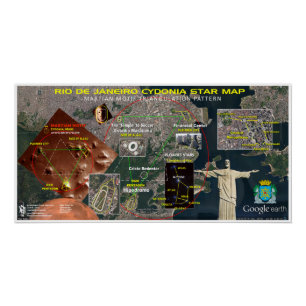 Rio de Janeiro Star Map Poster