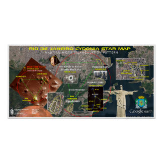 Rio de Janeiro Star Map Poster
