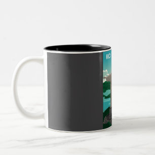 Rio De Janeiro Travel Poster in a vintage and mini Two-Tone Coffee Mug