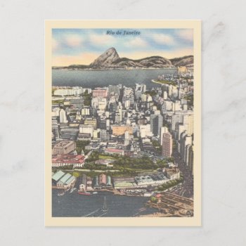 Rio De Janeiro Vintage 1940s City Scene Postcard by whereabouts at Zazzle