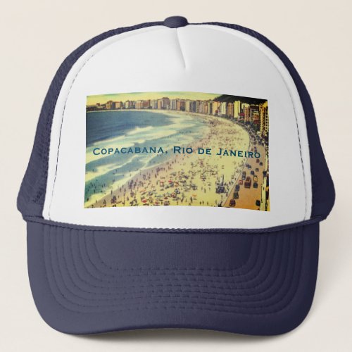 Rio de Janeiro Vintage Copacabana Beach Brazil Trucker Hat