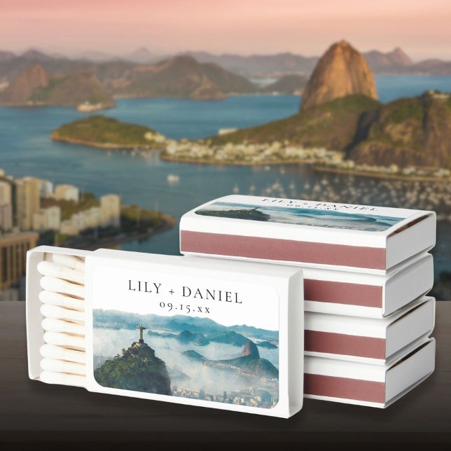 Rio de Janeiro Watercolor Wedding Matchboxes (Rio de Janeiro Watercolor Wedding Matchboxes)