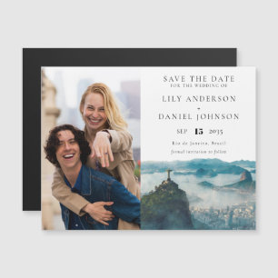 Rio de Janeiro Wedding Photo Save The Date Magnetic Invitation