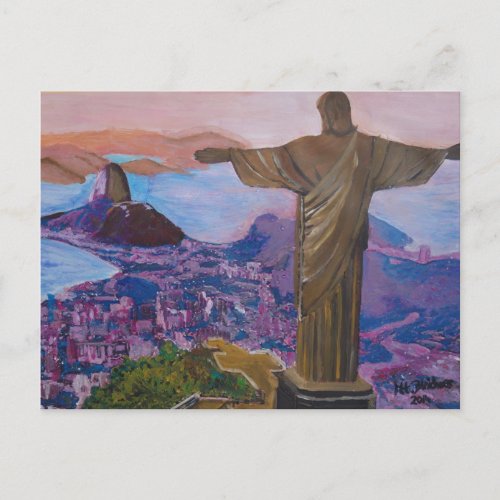 Rio De Janeiro With Christ The Redeemer Postcard