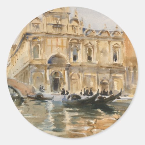 Rio dei Mendicanti Venice by John Singer Sargent Classic Round Sticker