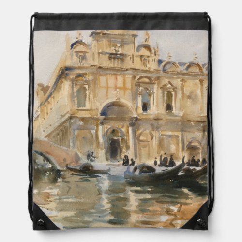 Rio dei Mendicanti Venice by John Singer Sargent Drawstring Bag