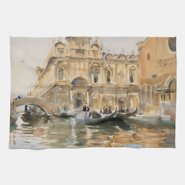 Rio dei Mendicanti, Venice by John Singer Sargent Kitchen Towel (Horizontal)