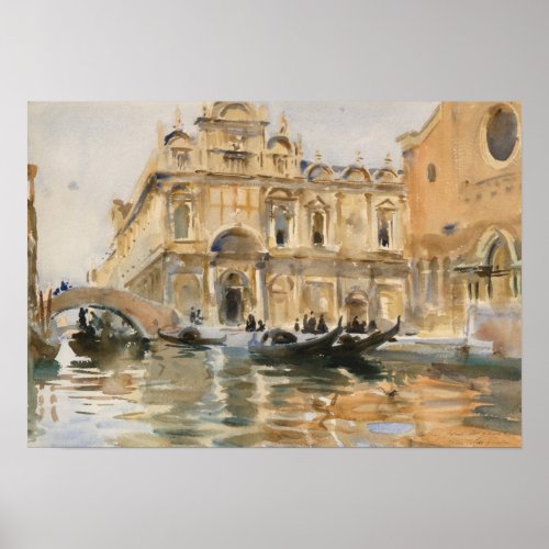 Rio dei Mendicanti Venice by John Singer Sargent Poster