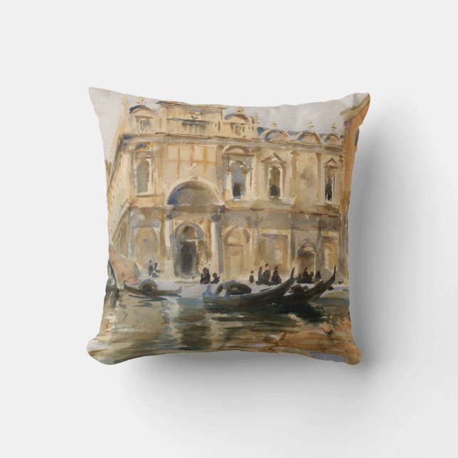 Rio dei Mendicanti, Venice by John Singer Sargent Throw Pillow (Front)