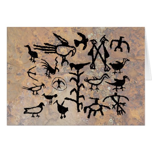 Rio Grande Bird Petroglyphs Cards (Front Horizontal)