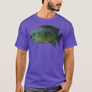 Rio Grande Cichlid Fish Gills Emerald Green Blue S T-Shirt