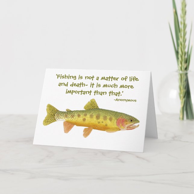 Rio Grande Cutthroat Card with Humorous quote. (Front)