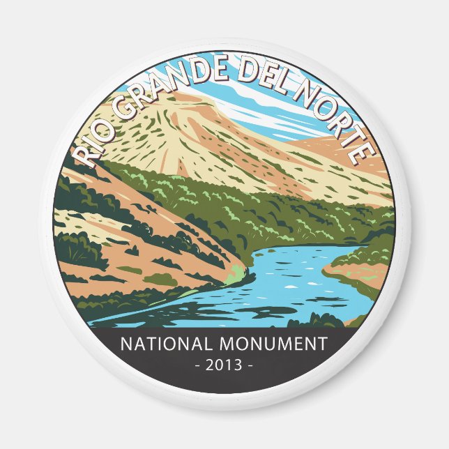 Río Grande del Norte National Monument Circle Magnet (Front)
