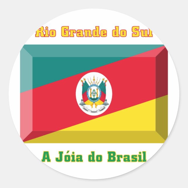 Rio Grande do Sul Flag Gem Classic Round Sticker (Front)