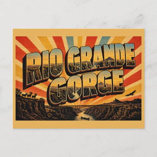 Rio Grande Gorge New Mexico Canyon River Plateau Postcard