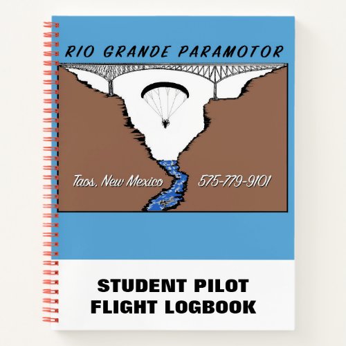 Rio Grande Paramotor Student Pilot Flight Logbook Notebook