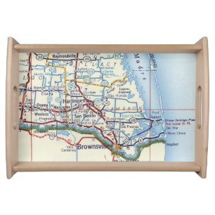 Rio Grande Valley Vintage Map Serving Tray