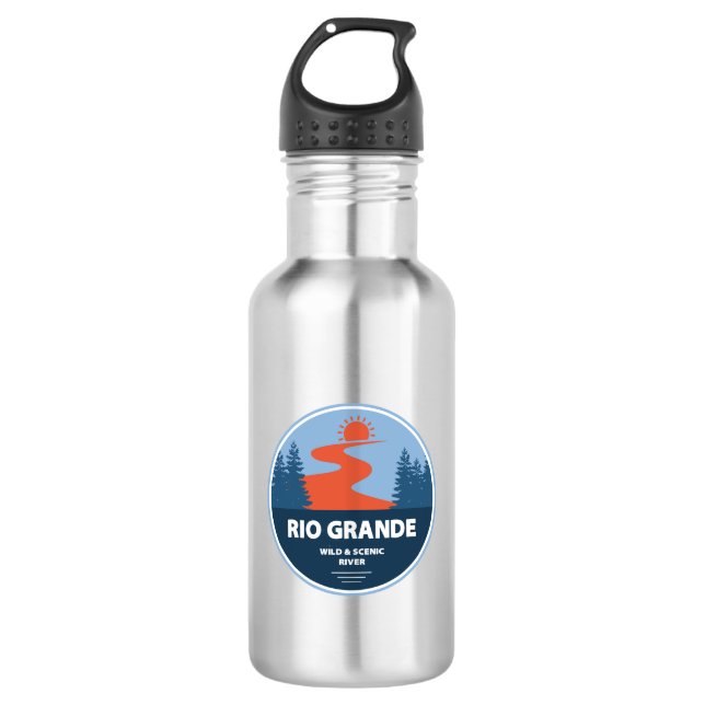 Rio Grande Wild and Scenic River Stainless Steel Water Bottle (Front)